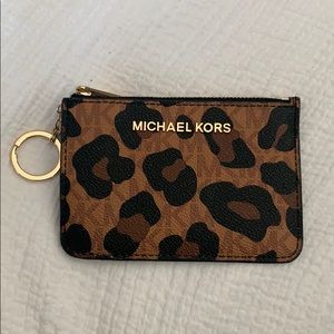 Michael Kors Cheetah Coin Purse Keychain Wallet!!